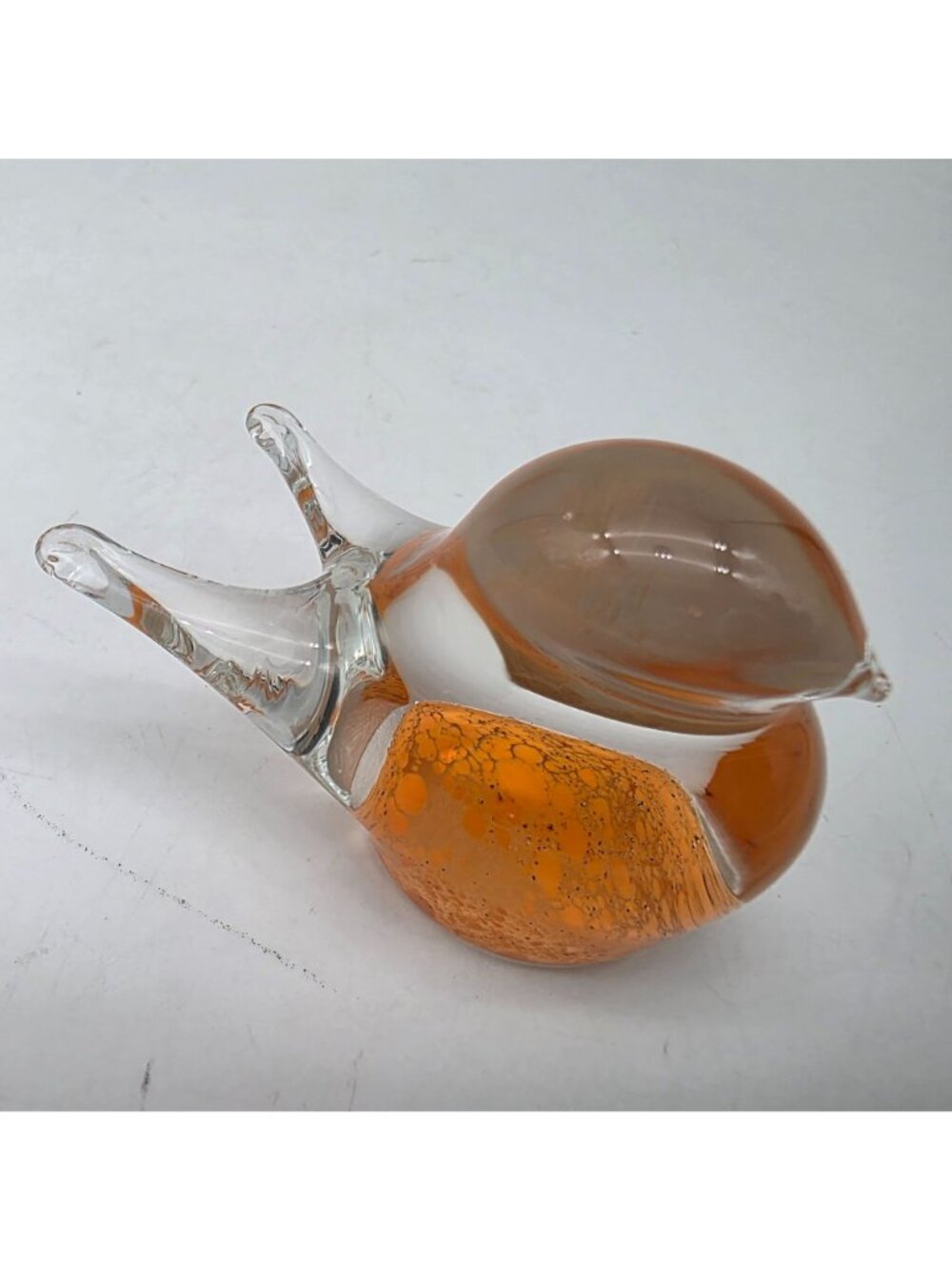 Mikasa Glass Bird Figurine Paperwight Orange & Clear Czech Republic 2" - Picture 6 of 8
